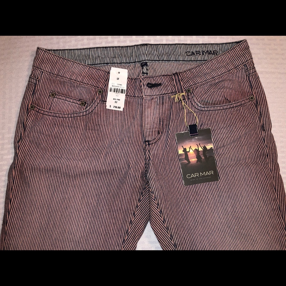 Car Mar pink striped jeans 27